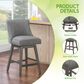 OSP Home Granville Swivel Counter Stool with Charcoal Upholstered in Grey, , large