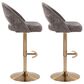LumiSource Renee Adjustable Swivel Bar Stool with Dark Grey Fabric Upholstery in Gold (Set of 2), , large