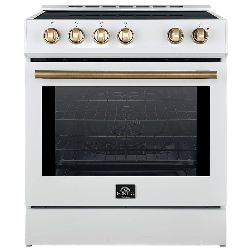 Forno Leonardo 30" Slide-In Induction Range in White, , large
