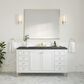 James Martin Vanities Chicago 60" Single Bathroom Vanity in Glossy White with 3 cm Charcoal Soapstone Quartz Top and Rectangular Sink, , large