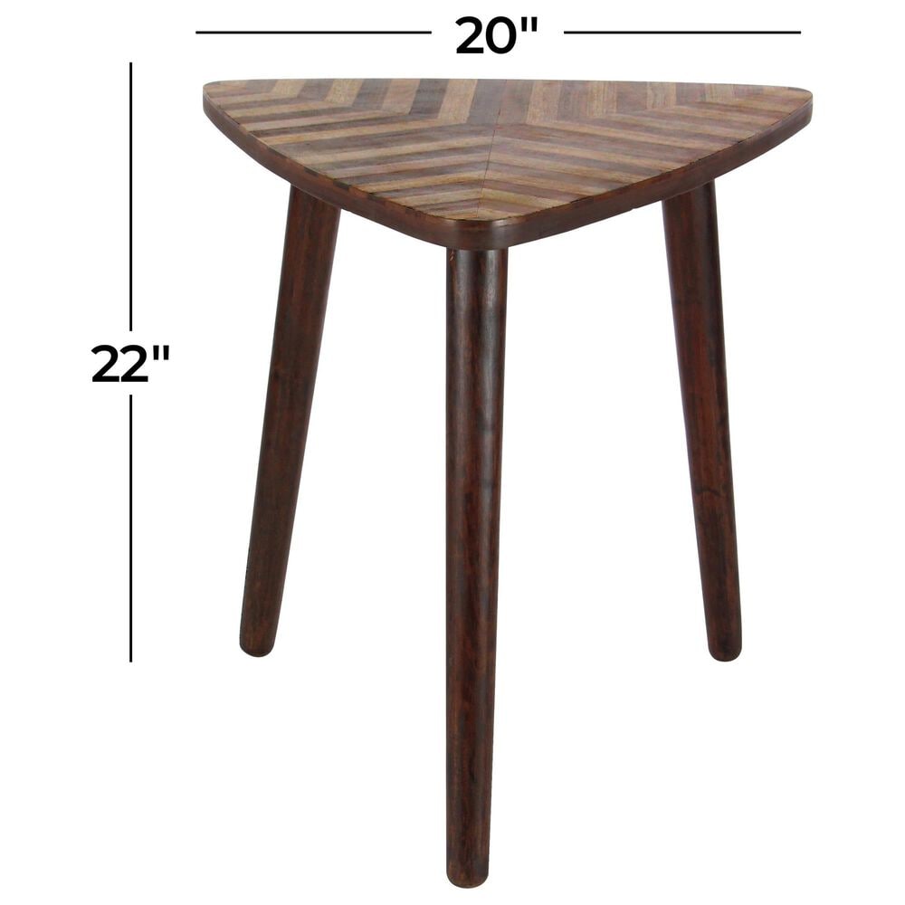 Maple and Jade Triangle End Table in Brown, , large
