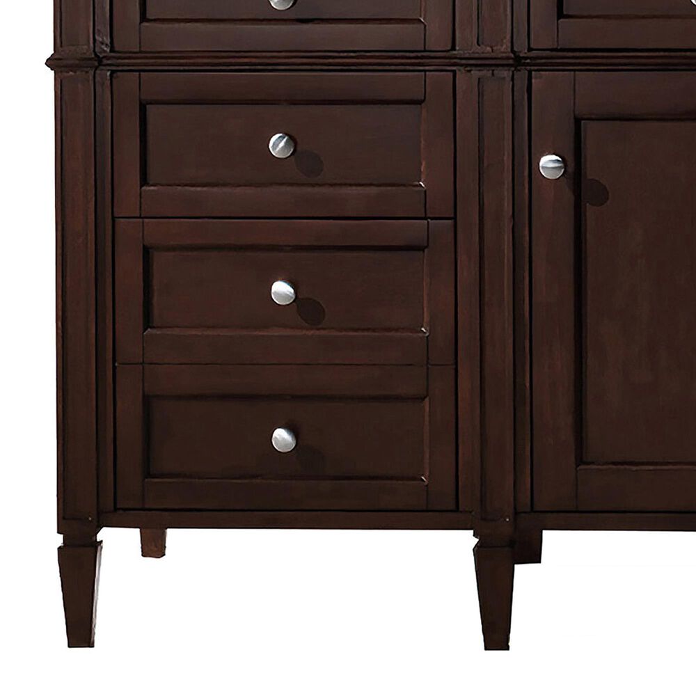 James Martin Vanities Brittany 60&quot; Single Bathroom Vanity in Burnished Mahogany with 3 cm Victorian Silver Quartz Top and Rectangular Sink, , large