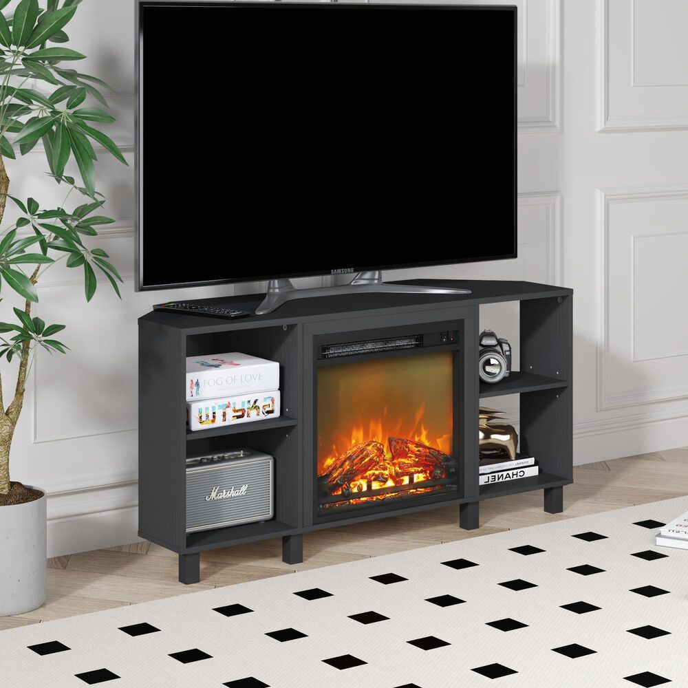 Noviland 47&quot; Corner Fireplace TV Stand in Americano, , large