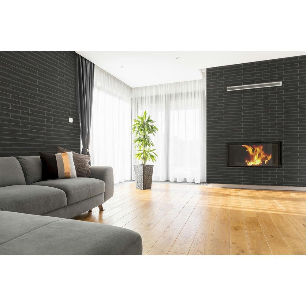 Emser Raku Charcoal 3&quot; x 12&quot; Glossy Ceramic Tile with 6.3 Sq. Ft./Carton, , large