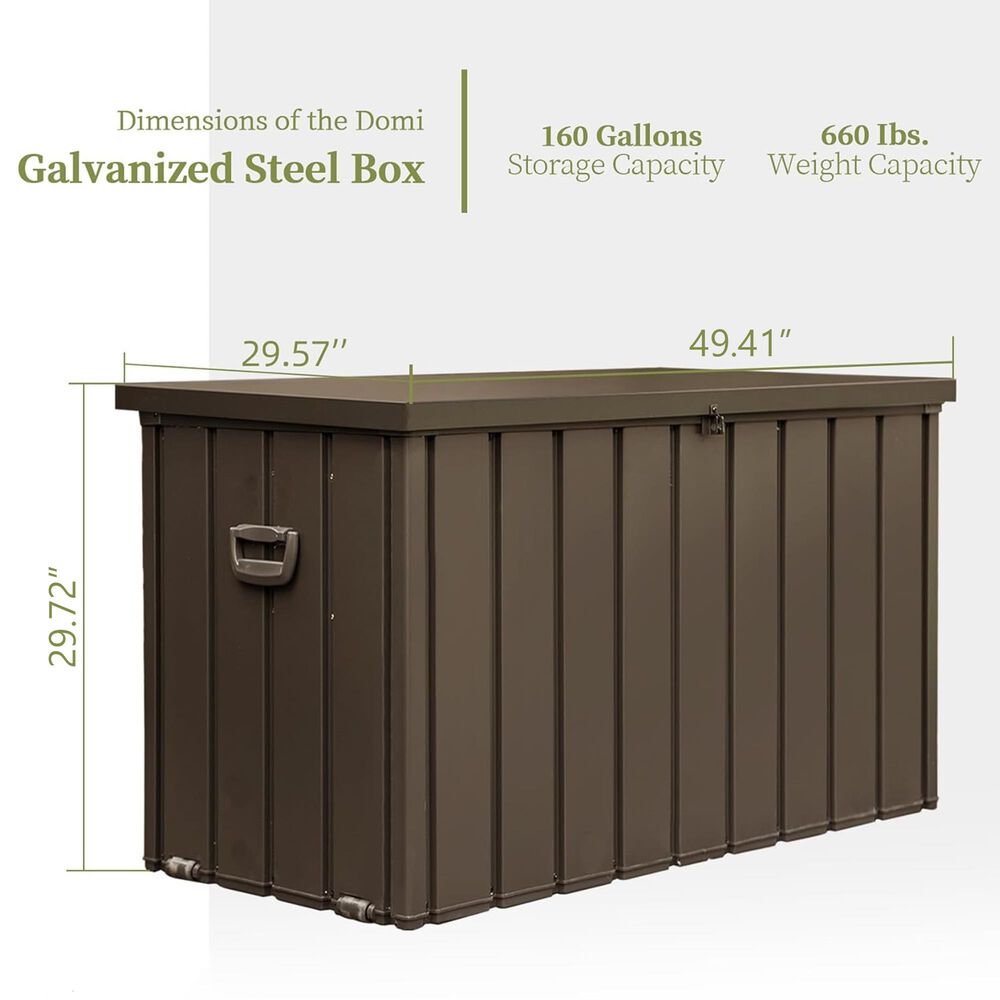 HOMLUX 160-Gallon Outdoor Storage Deck Box in Dark Brown, , large