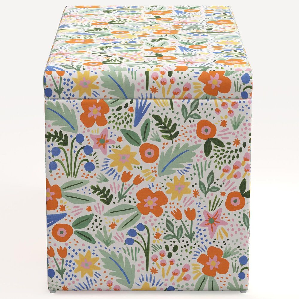 Rifle Paper Co Crafted by Cloth &amp; Company Willie Storage Bench in Merida Multi, , large