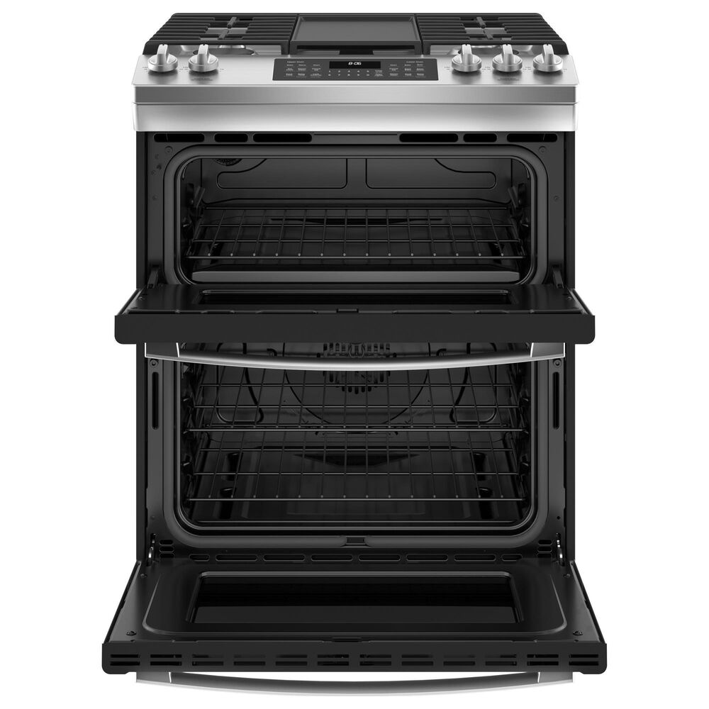GE Appliances 30" SlideIn FrontControl Gas Double Oven Range in