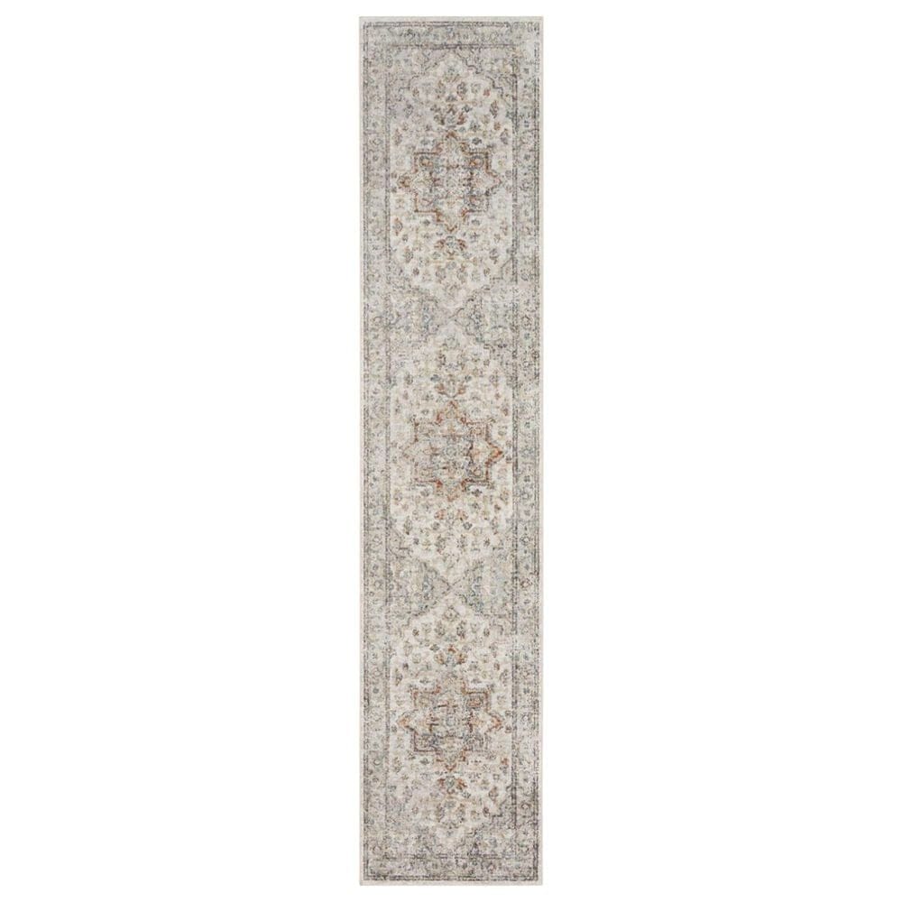 Nourison Astra Machine Washable ASW12 2"2" x 8" Grey and Multicolor Runner, , large