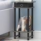 HOMLUX Turn-N-Tube Tall End Table in French Oak and Black, , large