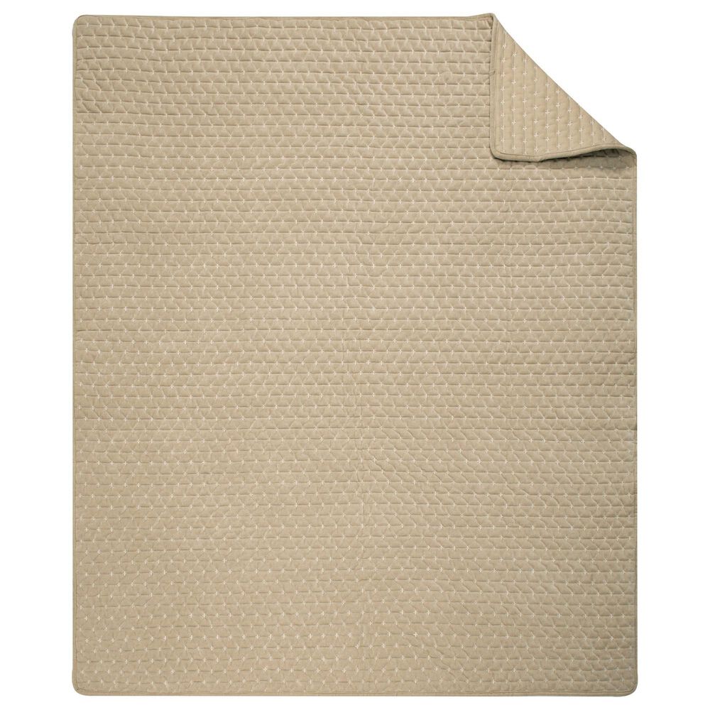 Levtex Velvet Stitch 50" x 60" Quilted Throw in Taupe, , large