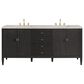 James Martin Vanities Myrrin 72" Double Vanity in Carbon Oak with 3 cm Eternal Jasmine Pearl Quartz Top, , large