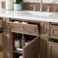 James Martin Vanities Bristol 36" Single Bathroom Vanity in Whitewashed Walnut with 3 cm Arctic Fall Solid Surface Top and Rectangle Sink, , large