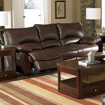 Pacific Landing Brown Leather Match Reclining Sofa, , large