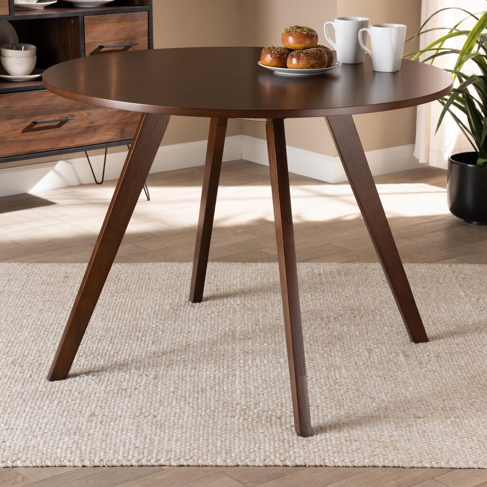 Baxton Studio Alana Dining Table in Walnut Brown - Table Only, , large