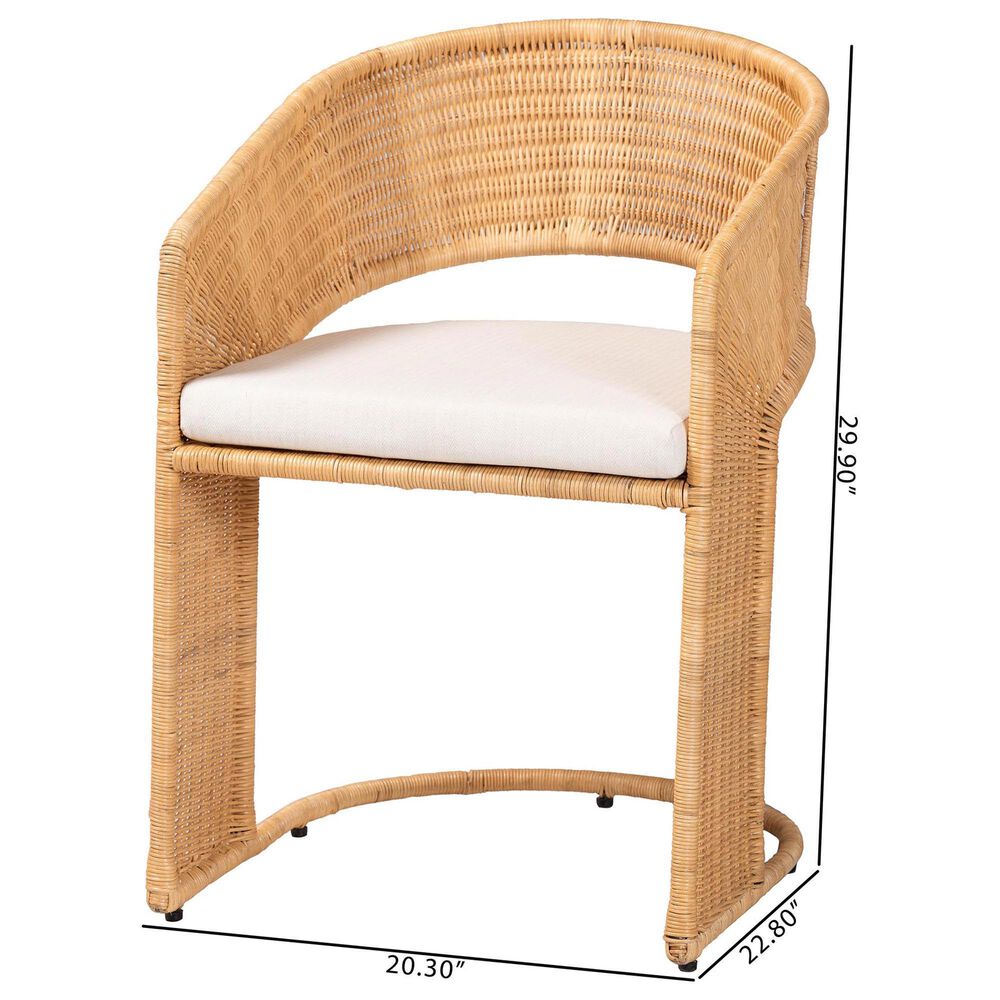 Baxton Studio Palm Arm Chair in Light Honey, , large
