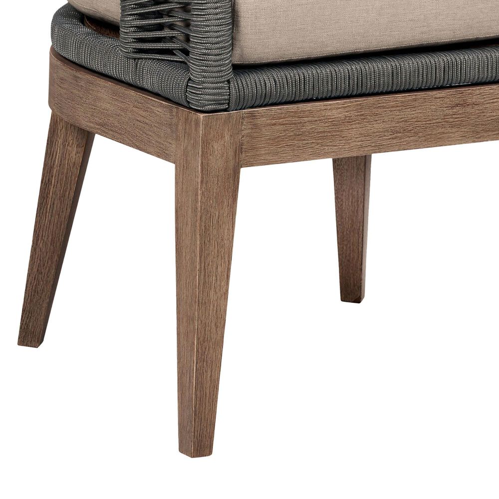 Blue River Orbit Outdoor Dining Chair with Taupe Cushion in Weathered Eucalyptus, , large