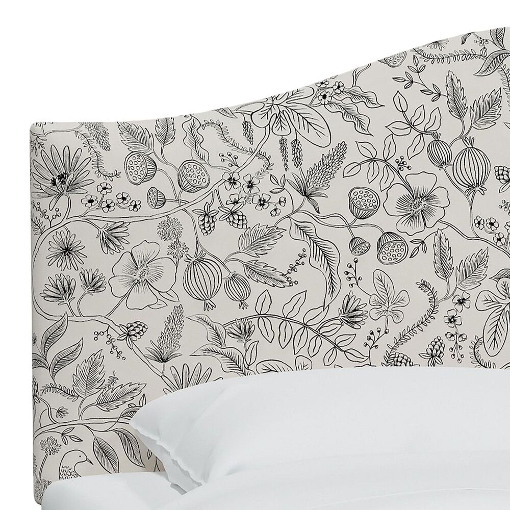 Rifle Paper Co Crafted by Cloth &amp; Company Mayfair Twin Headboard in Aviary Black/Cream, , large
