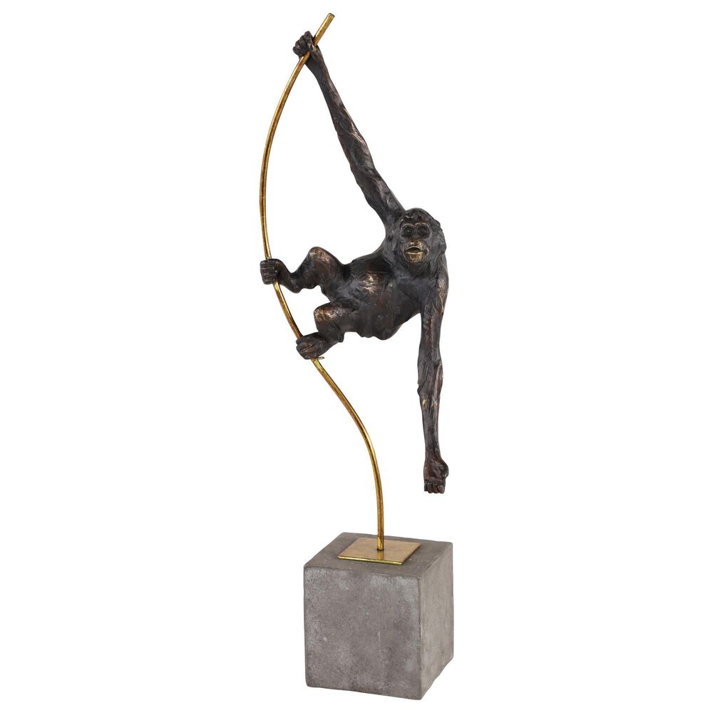 Maple and Jade 7" x 23" Modern Resin Sculpture in Black, , large