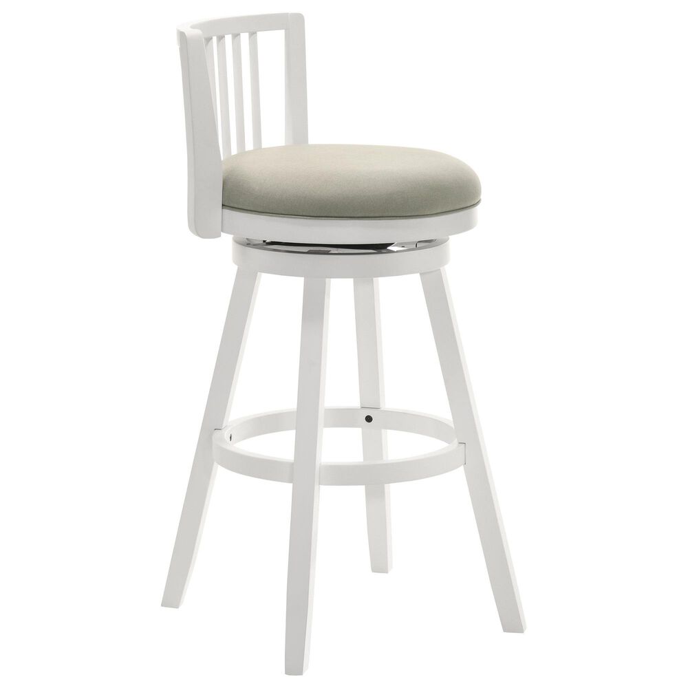 Armen Living Harper 30" Swivel Bar Stool in Matte White, , large
