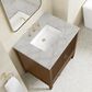James Martin Myrrin 30" Single Bathroom Vanity in Mid-Century Walnut with 3 cm Victorian Silver Silestone Top and Rectangular Sink, , large