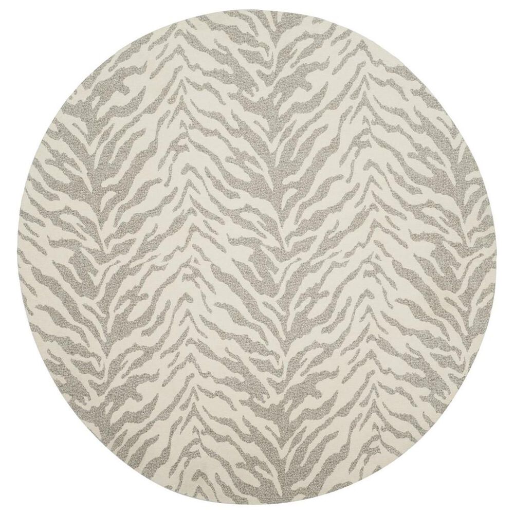 Safavieh Marbella MRB632A 6" Round Light Grey and Ivory Area Rug, , large