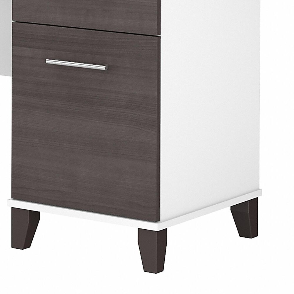 Bush Somerset 72&quot; L-Shaped Desk with Hutch in Storm Gray and White, , large