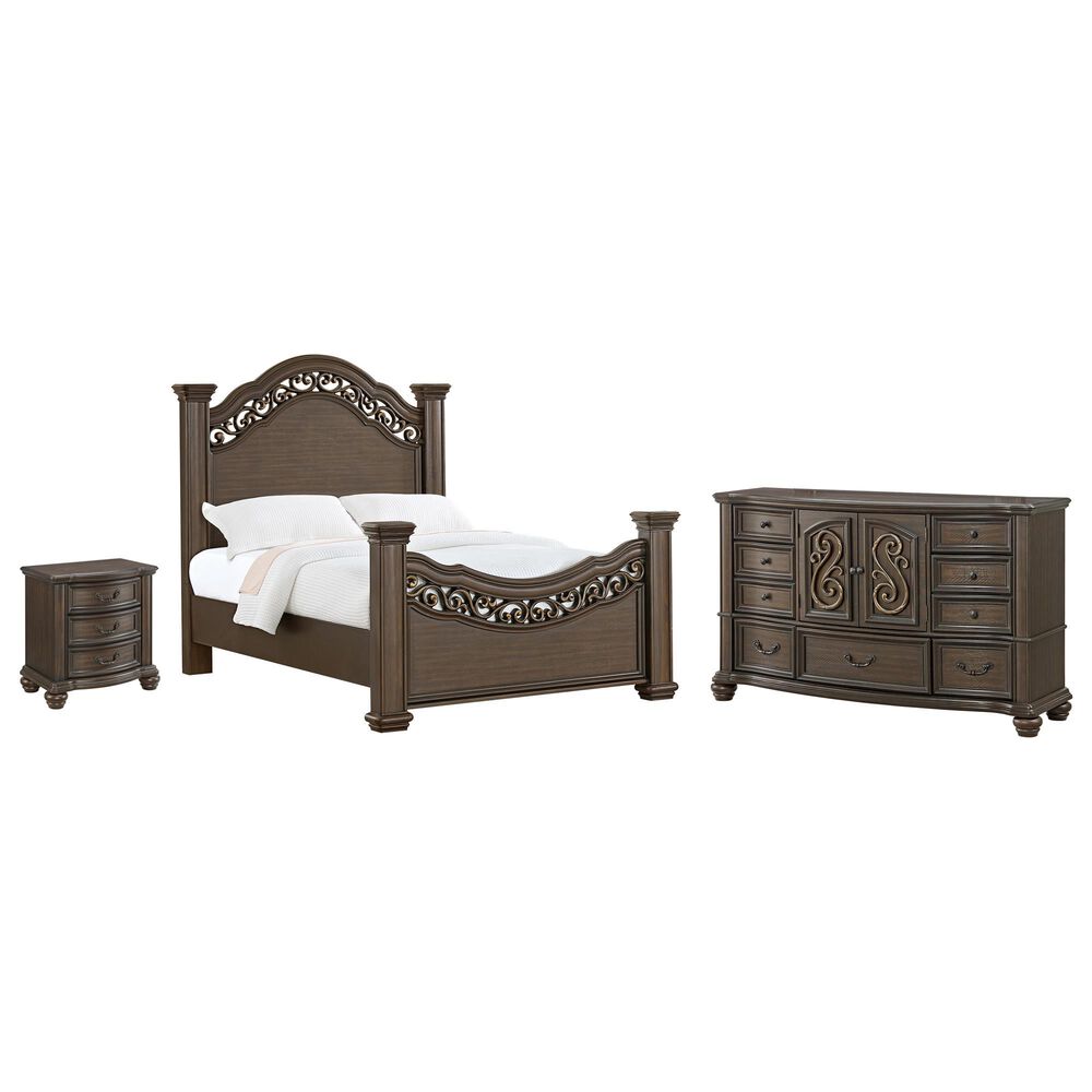 Mayberry Hill Brunswick 3-Piece Queen Panel Bedroom Set in Mahogany, , large