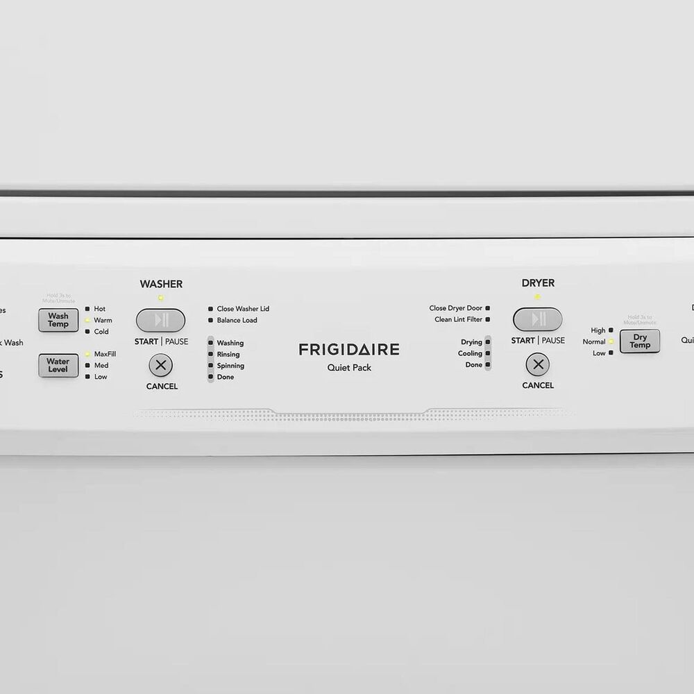 Frigidaire 3.9 Cu Ft Washer and 5.5 Cu Ft Dryer Electric Stacked Laundry in White, , large