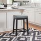 Linon Home Decor Claridge Counter Stool with Light Grey Cushion in Black, , large