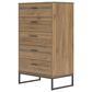 Ashley Deanlow 5-Drawer Chest in Honey Brown and Dark Pewter, , large