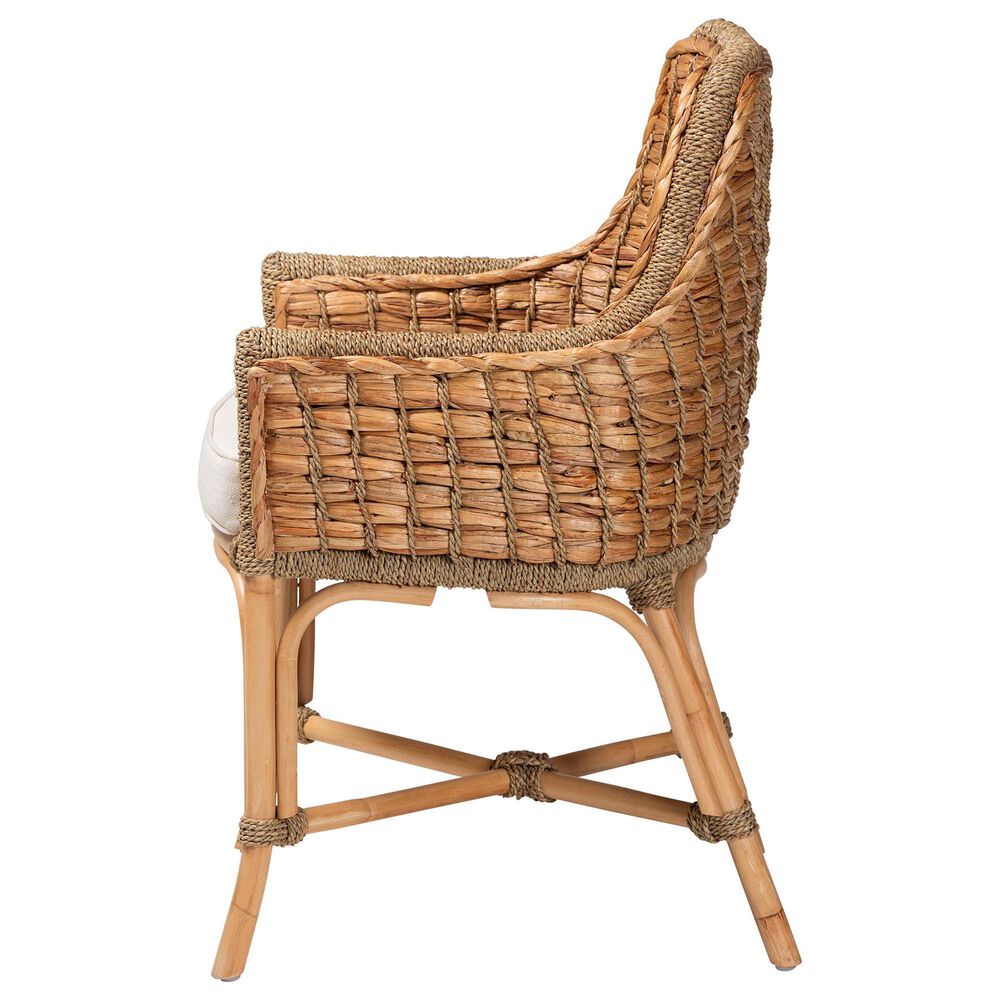 Baxton Studio Kyle Arm Chair in Natural Brown, , large