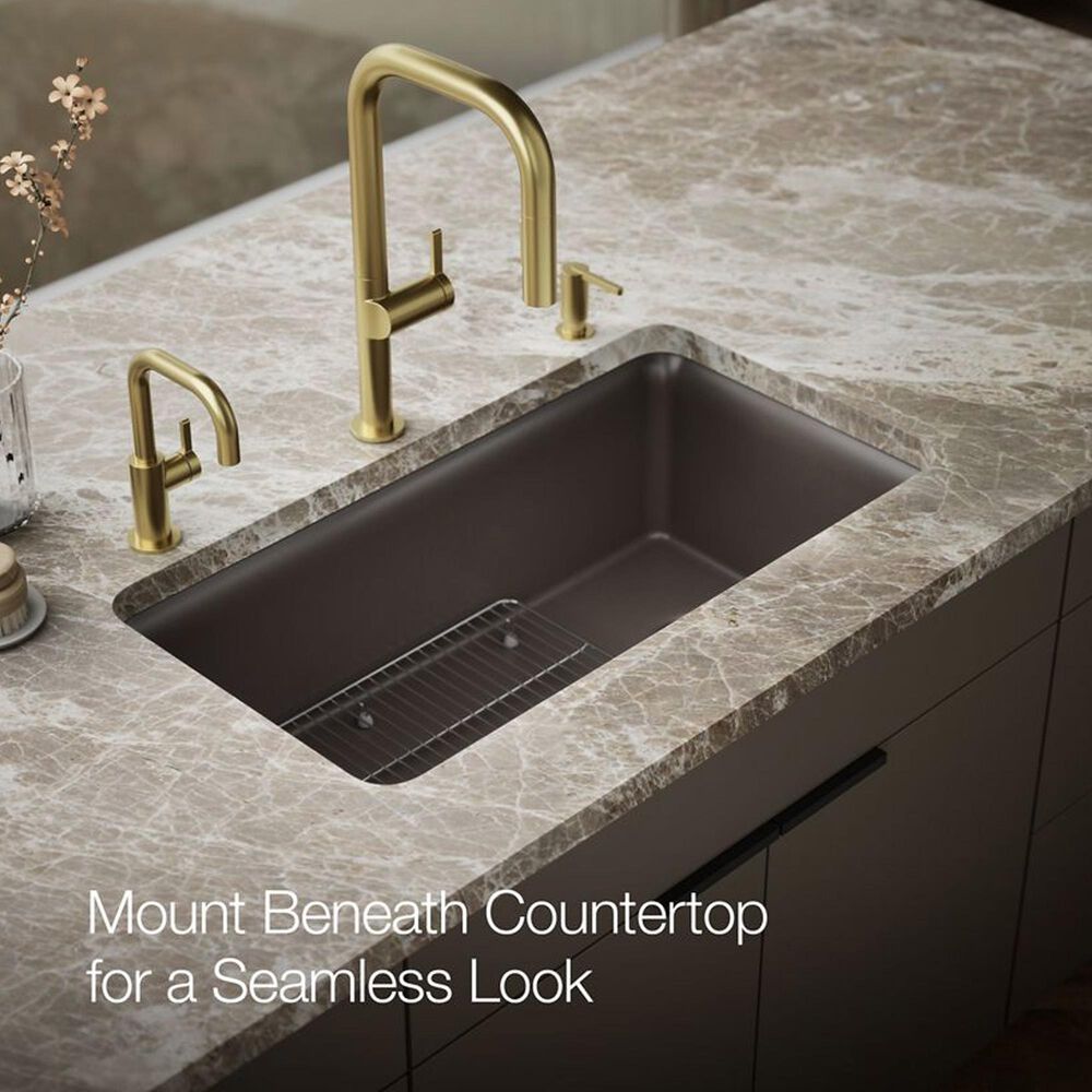 Kohler Cairn 33.5" Undermount Single-Bowl Kitchen Sinks in Matte Brown, , large