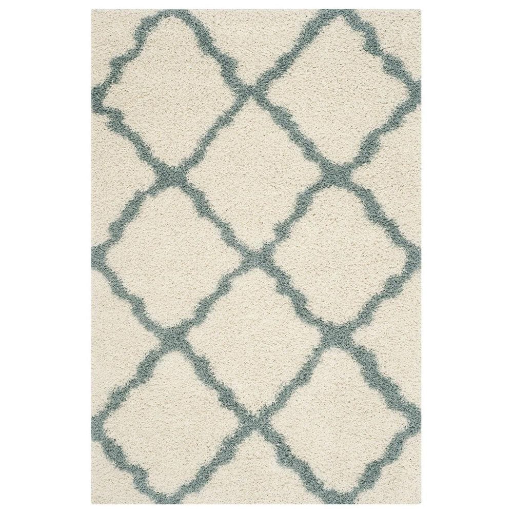 Safavieh Dallas Shag SGD257J-5 5"1" x 7"6" Ivory/Light Blue Area Rug, , large
