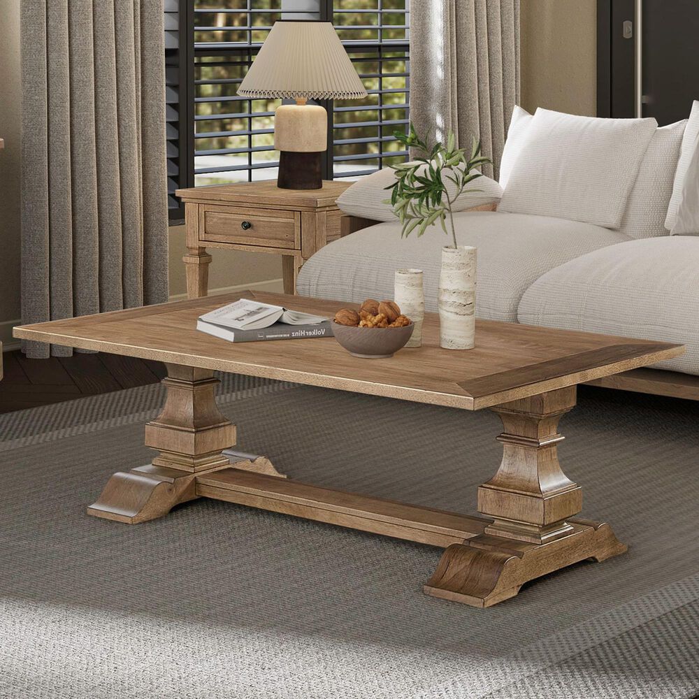 Belle Furnishings Haven Hills Cocktail Table in Camel Beige, , large