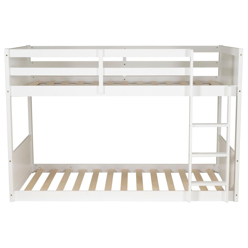 Linden Boulevard Dalton Low Profile Twin Bunk Bed in White, , large