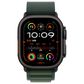 Apple Watch Ultra 2 GPS + Cellular 49mm Black Titanium Case with Dark Green Alpine Loop - Medium, , large