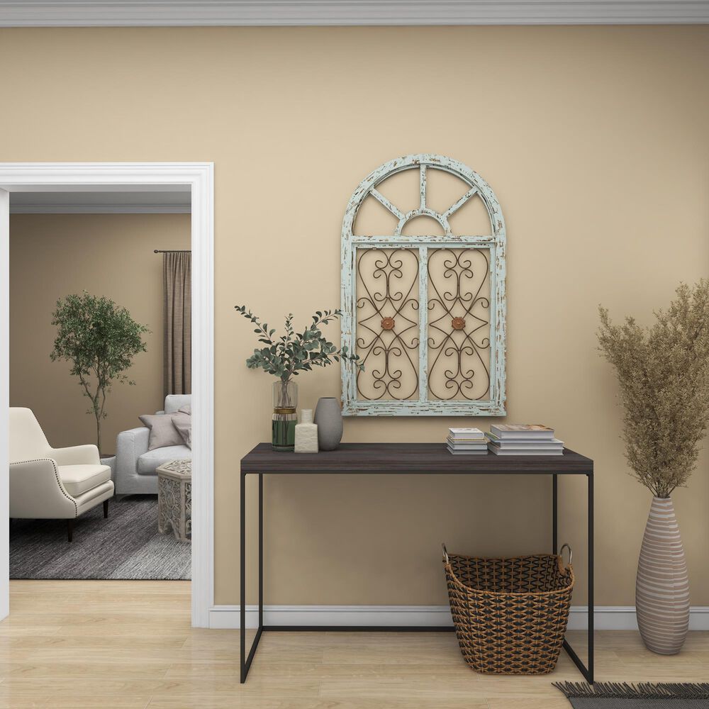 Maple and Jade 45&quot; x 28&quot; Wall Decor in Distressed White and Brown, , large