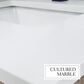 Lexora Home Geneva 60" Double Bathroom Vanity in Glossy White with 2 cm White Cultured Marble Top and Rectangular Sinks, , large
