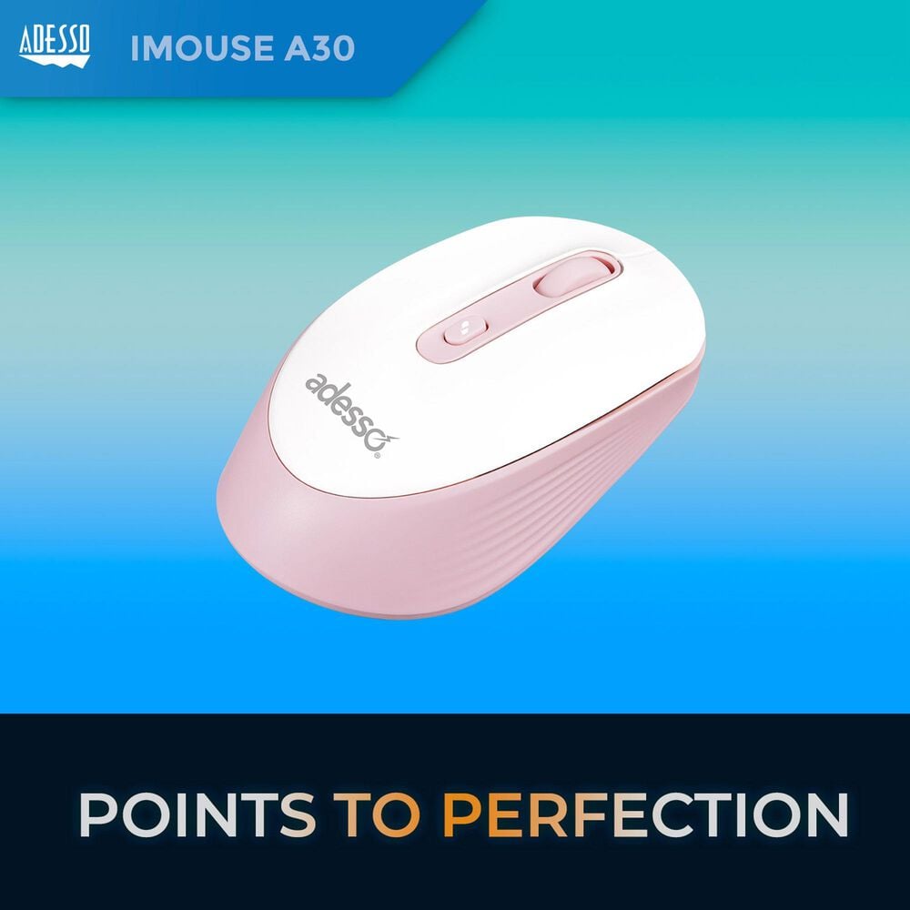 Adesso Wireless Mouse with AI Copilot Shortcut Button in Pink, , large