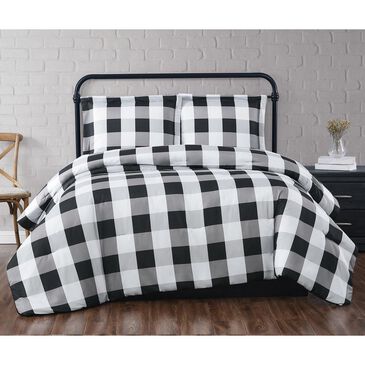 Pem America Truly Soft Everyday 3-Piece Full/Queen Duvet Set in Black and White, , large