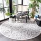 Safavieh Cabana CBN662A 8" Round Ivory and Grey Indoor/Outdoor Area Performance Rug, , large