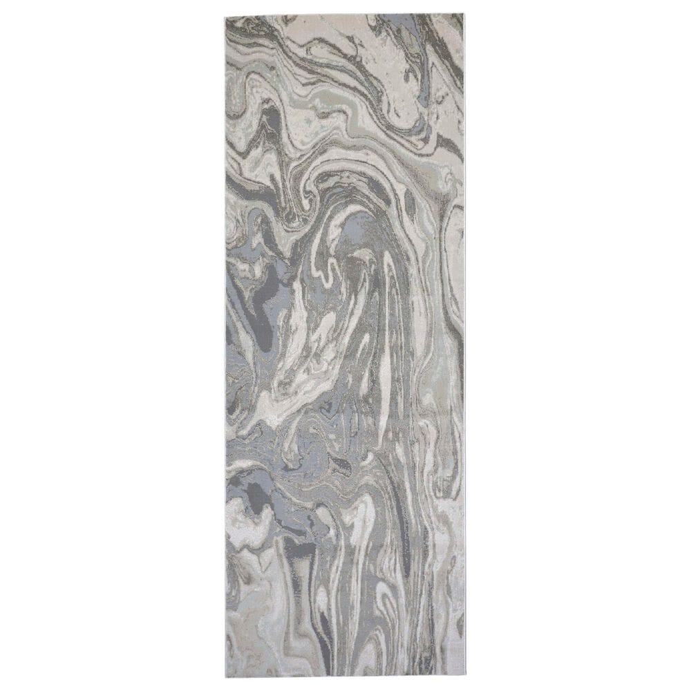 Feizy Prasad Abstract 2"10" x 7"10" Light Gray Runner, , large