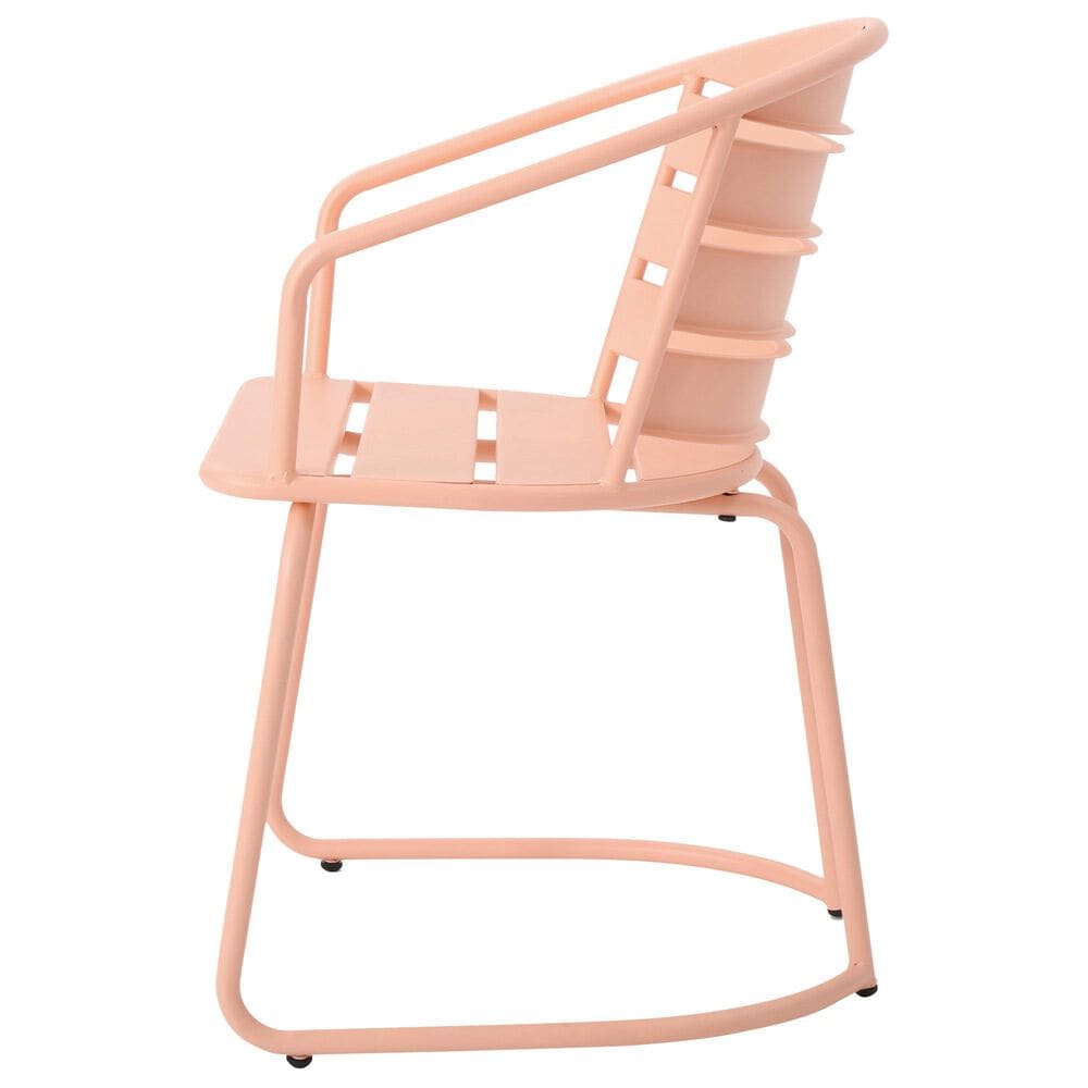 Hearth and Haven Santa Monica 3-Piece Outdoor Bistro Set in Coral, , large