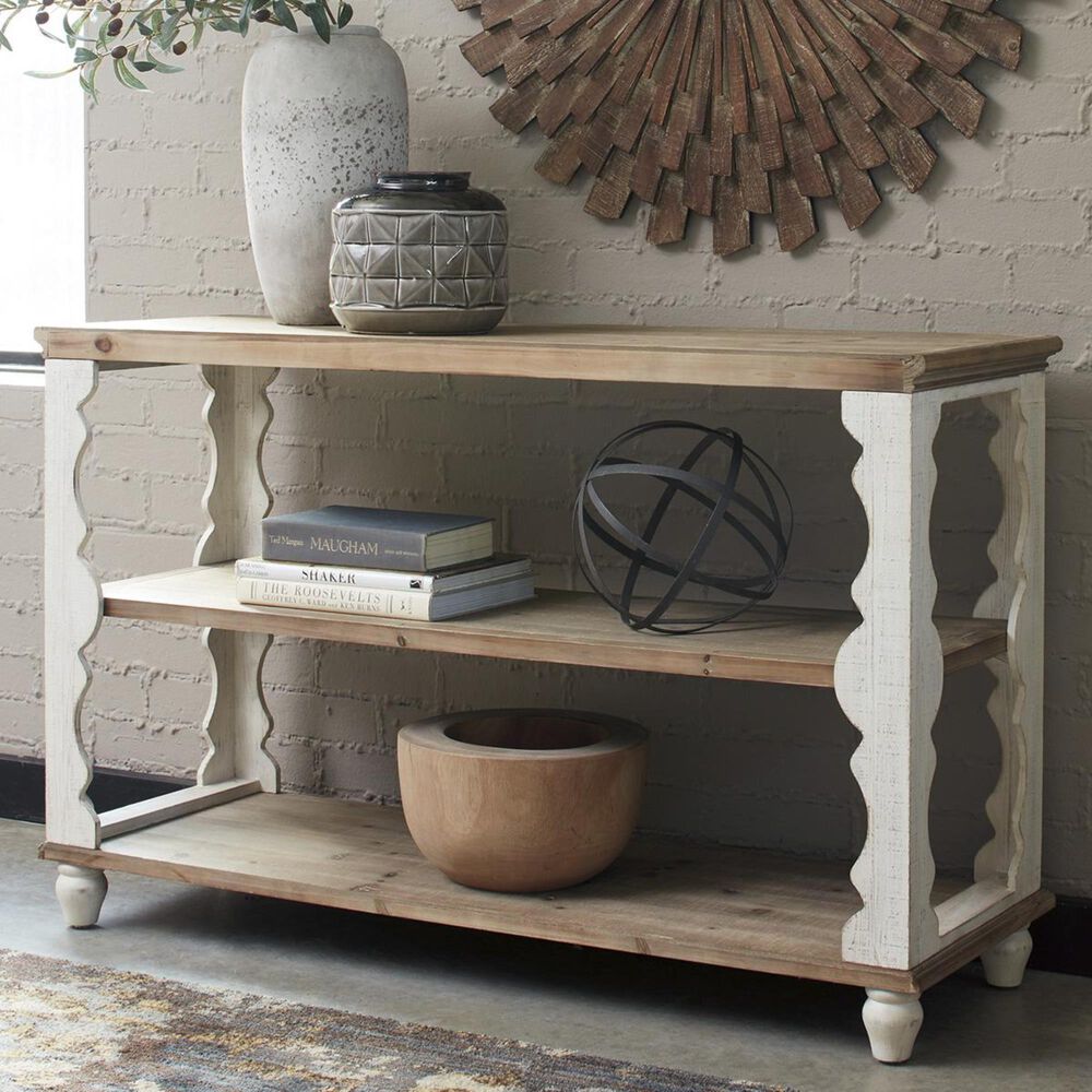 Signature Design by Ashley Alwyndale Console Table in Antique White and Brown, , large