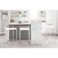 Lumisource Fuji Stackable Counter Stool with White Faux Leather in Brushed Stainless Steel (Set of 2), , large