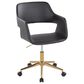 Lumisource Margarite Task Chair with Black Faux Leather Cushion in Gold, , large