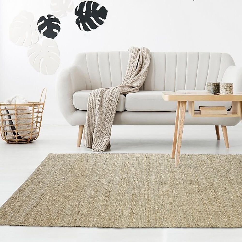 L&amp;R Resources Natural Fiber 5&#39; x 7&#39;9&quot; Bleach and Ivory Area Rug, , large