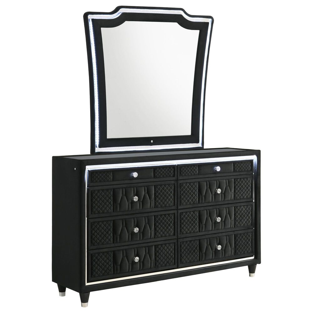 Pacific Landing Lorient 5 Piece King Wingback Bedroom Set in Black Velvet, , large