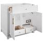 James Martin Bellshire 36" Single Bathroom Vanity in Bright White with 3 cm Siberian Silestone Top and Rectangular Sink, , large