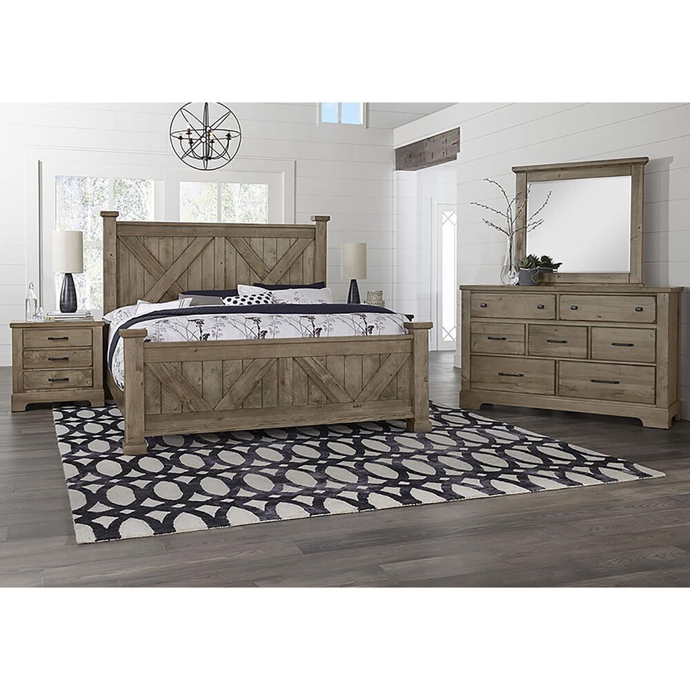 Viceray Collections Cool Rustic King Bed in Stone Grey, , large